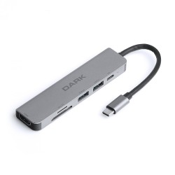 DARK DK-AC-U31X38 USB 3.1 TYPE-C 6 IN 1 HDMI-TF SD KART -USB 3.0 & USB 2.0-USB-C PD CEVIRICI HUB